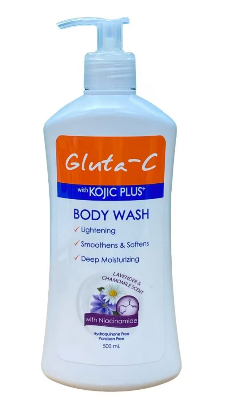 Gluta-C with Kojic Plus Body Wash 500ml | Lavender & Chamomile Whitening & Softening - Whitening Solution