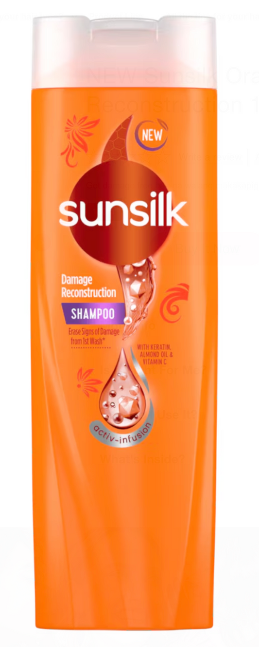 SunSilk Co-Creations Damage Reconstruction Shampoo 180ml - Keratin & Calcium Hair Repair
