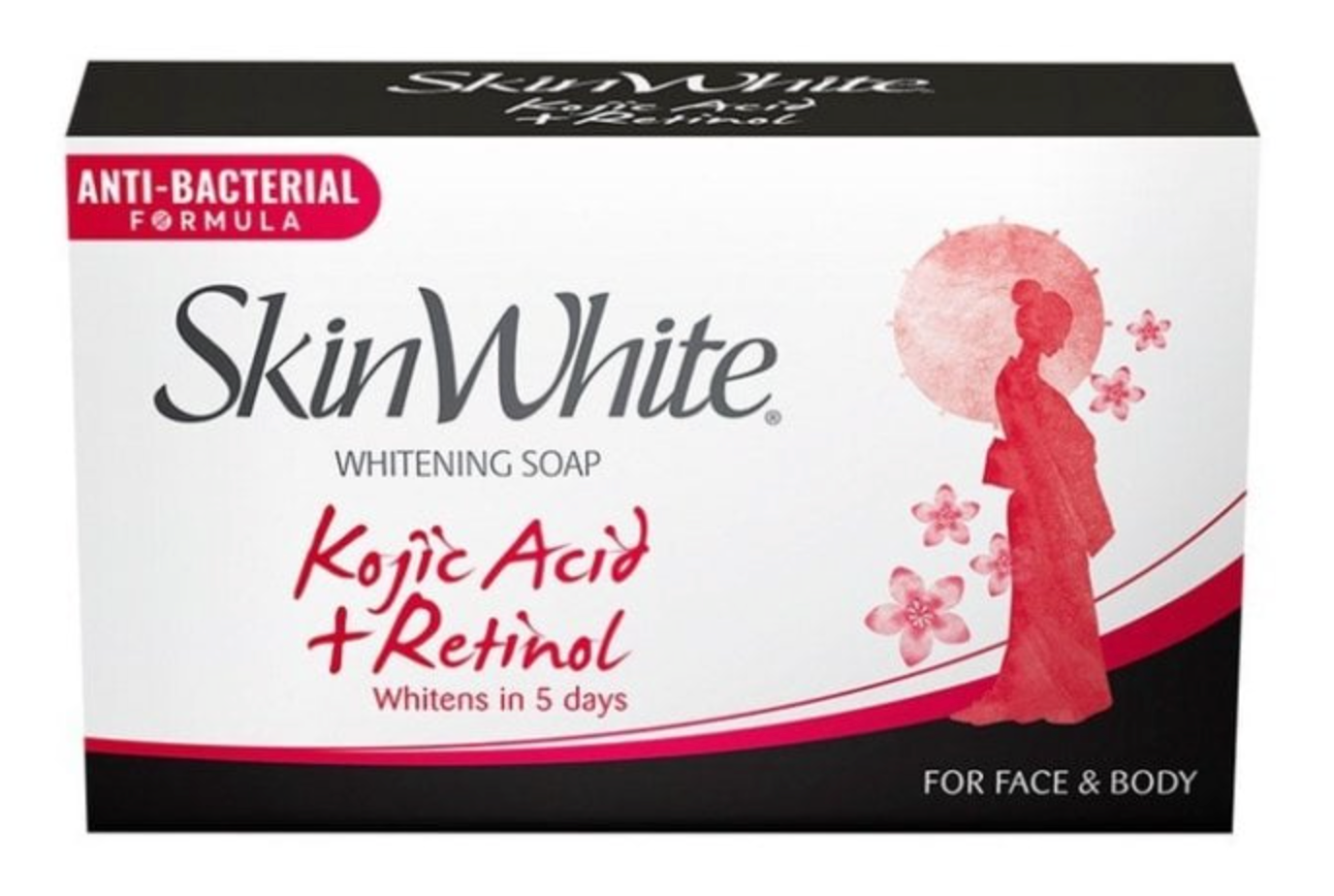 SkinWhite Kojic Acid + Retinol Whitening Soap 90g - Anti-Fungal Brightening Bar with SPF 20 - Premium Brightening Solution