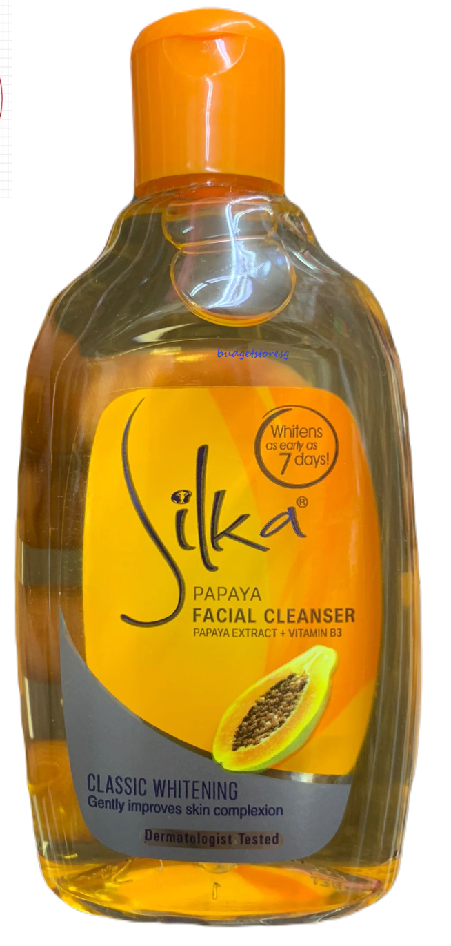 Silka Papaya Lightening Cleanser 150ml - Skin Whitening Facial Wash with Papaya Extract - Premium Brightening Solution