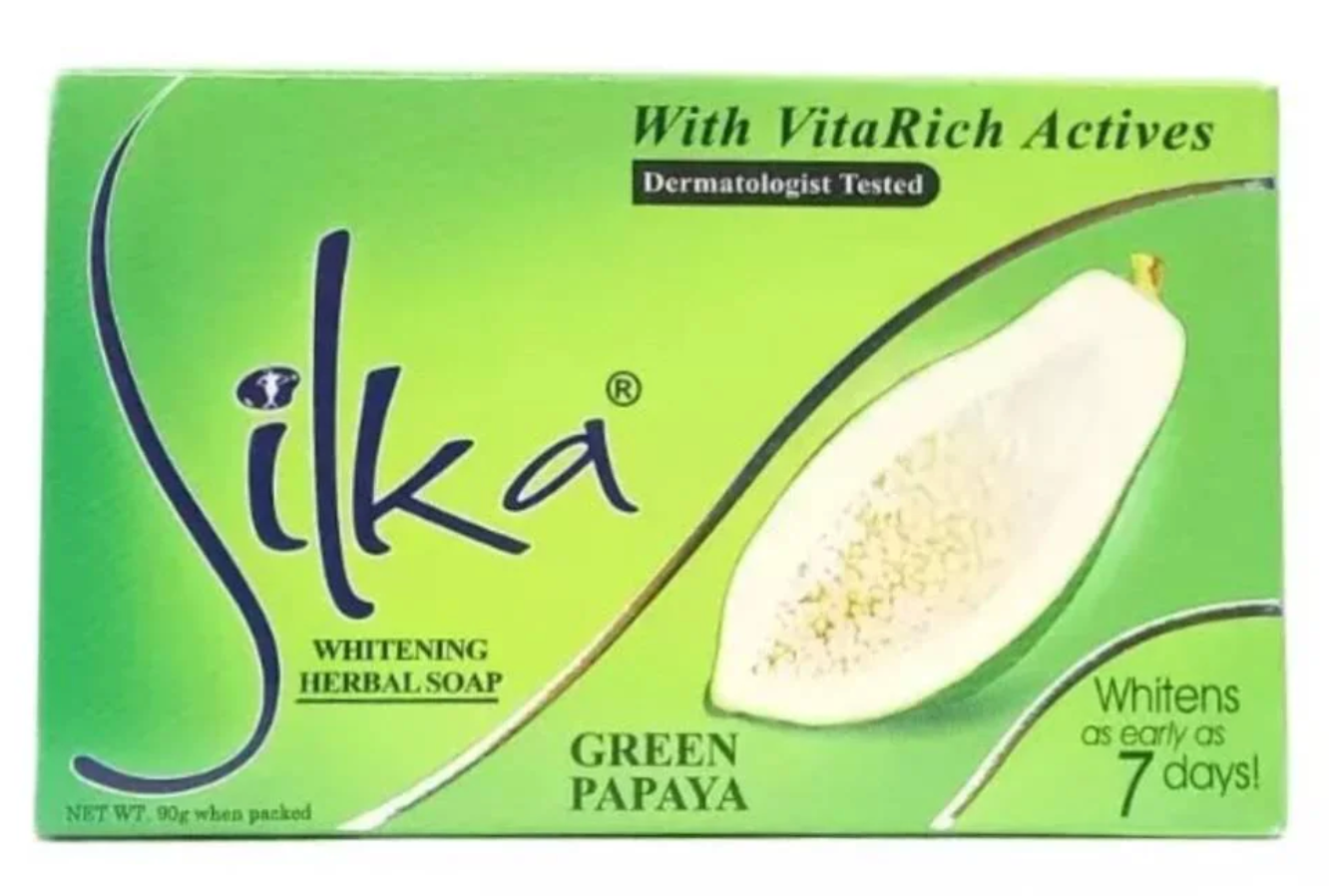 Silka GREEN Papaya Skin Lightening & Brightening Soap 135g - Cleansing Bar with Green Papay... - Premium Brightening Solution