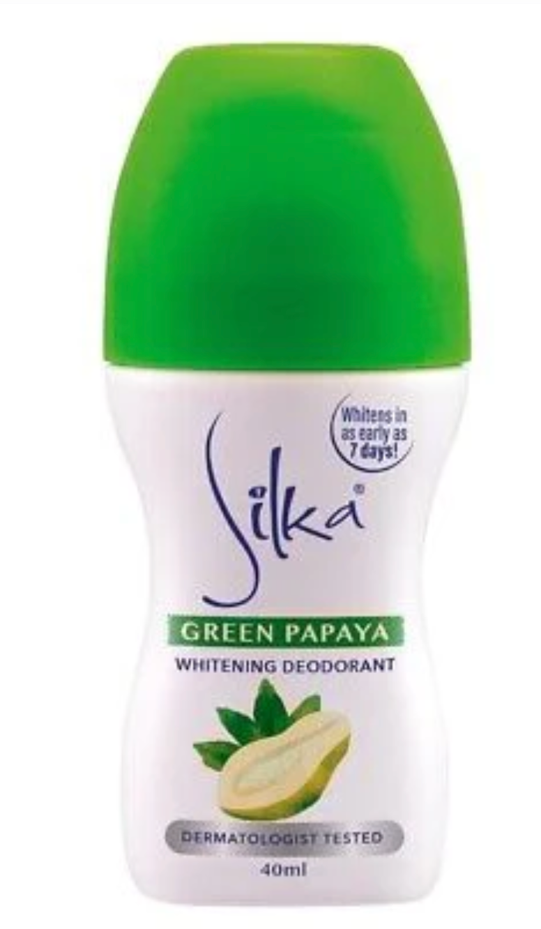 Silka GREEN Papaya Lightening & Brightening Roll-On 40ml - Whitening Deodorant - Premium Brightening Solution