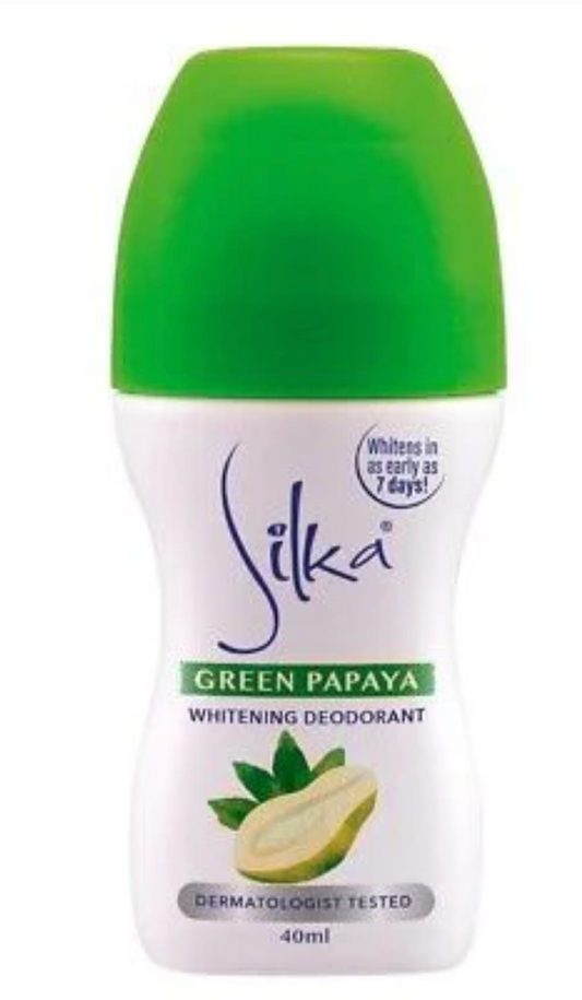 Silka GREEN Papaya Lightening & Brightening Roll-On 40ml - Whitening Deodorant - Premium Brightening Solution