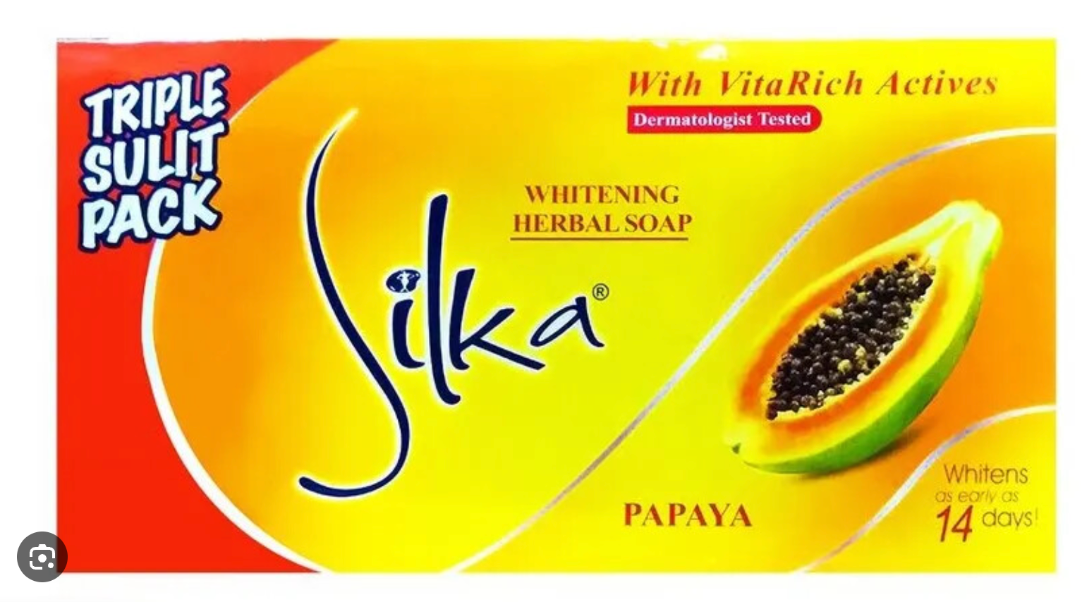 Silka Papaya Skin Lightening & Brightening Soap 90g x3 - Cleansing Bar Trio with Papaya Enzyme - Premium Brightening Solution