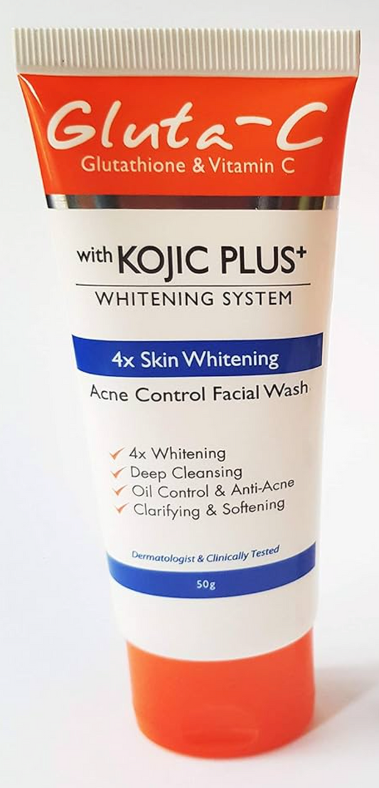 Gluta-C with Kojic Plus Acne Control Face Wash 50g | Whitening & Brightening Cleanser