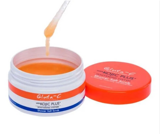 Gluta-C with Kojic Plus Shower Salt Scrub 250g | 4x Whitening Body Treatment - Rich Moisturizing Cream